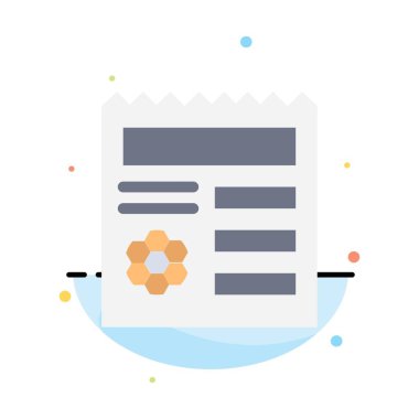 Temel, Ui, Manu, Belge Soyut Düz Renk Simgesi Şablonu