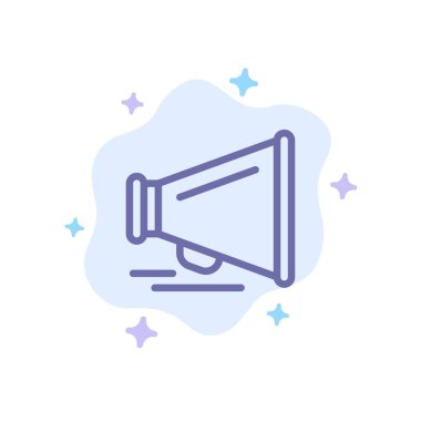 Konuşmacı, Laud, Soyut Bulut Arka Plan Üzerinde Motivasyon Mavi Simge