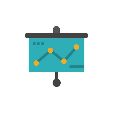Grafik, Sunum, Grafik, Projektör Düz Renk Simgesi. Vektör i