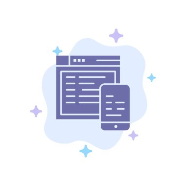 Duyarlı, Tasarım, Web Sitesi, Soyut Bulut üzerinde Mobil Mavi Simge 