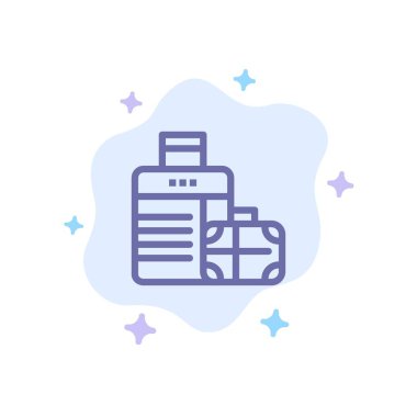 Bagaj, Çanta, Çanta, Soyut Bulut Backgro Otel Mavi Simge