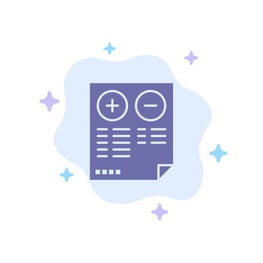 Artılar, Eksiler, Belge, Artı, Eksi Mavi Simge Soyut Bulut Ba