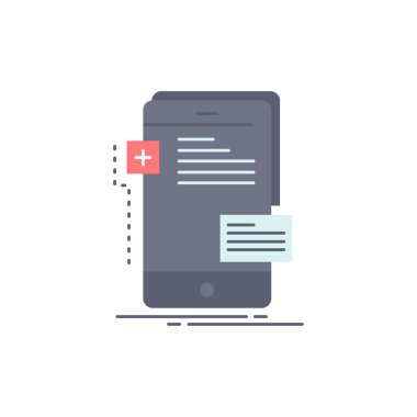 frontend, arayüz, cep telefonu, geliştirici Düz Renk Simge Ve