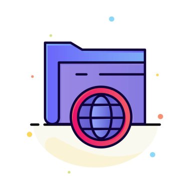 Klasör, depolama, fie, küre soyut düz renk simge şablonu