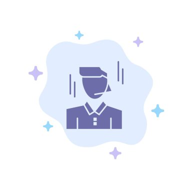 İşadamı, Yönetici, İşçi, Soyut Bulut Ba Adam Mavi Simge