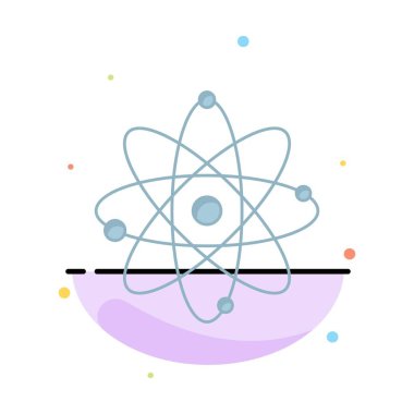 atom, nükleer, molekül, kimya, bilim Düz Renk Simge Vect
