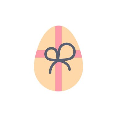 Hediye, Doğum Günü, Paskalya Yassı Renk Simgesi. Vektör simgesi afiş Temp