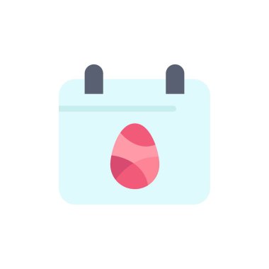 Takvim, Yumurta, Paskalya, Gün Düz Renk Simgesi. Vektör simgesi afiş 