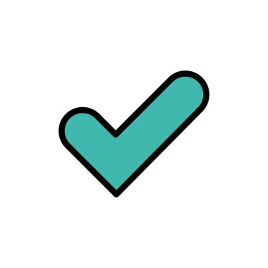 Kontrol, Tamam, Tick, Iyi düz renk simgesi. Vektör simgesi Banner Templ