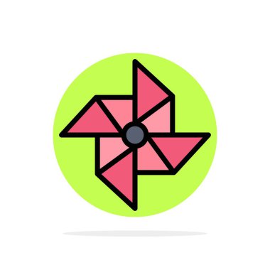 Bahar, Rüzgar, Yel Değirmeni Soyut Daire Arka Plan Düz renk Ico