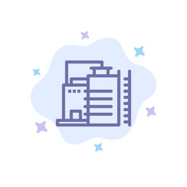 İnşaat, İnşaat, Fabrika, Soyut Sanayi Mavi Simge 