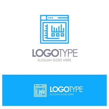 Tarayıcı, İnternet, Web, Statik Mavi Logo Hattı Tarzı