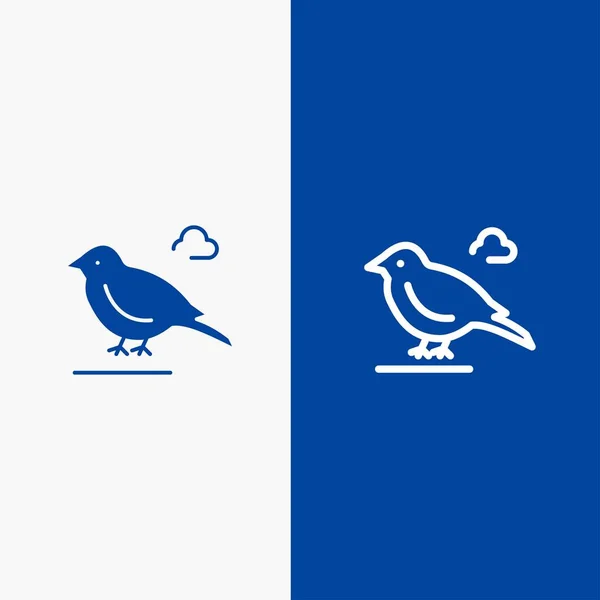 Pássaro, Britânico, Pequeno, Linha de Pardal e Glifo Ícone sólido Proibição azul — Vetor de Stock