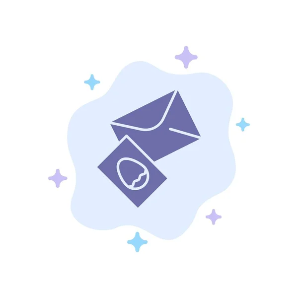 Μασάζ, ταχυδρομείο, αυγό, Πάσχα μπλε εικονίδιο στο αφηρημένο σύννεφο backgroun — Διανυσματικό Αρχείο