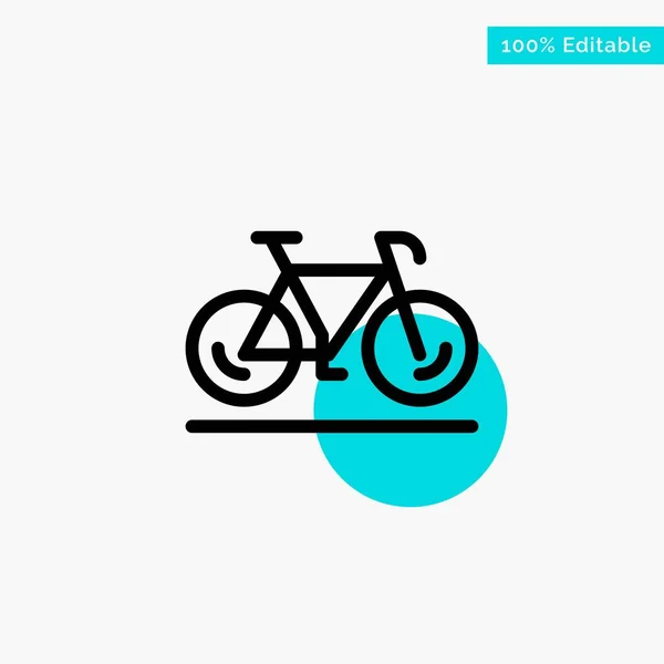 Ποδήλατο, κίνηση, περίπατος, αθλητικό τυρκουάζ αποκορύφωμα Circle Point — Διανυσματικό Αρχείο