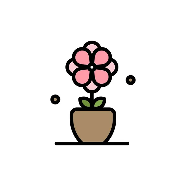 Blume, Geschenk, Tulpe, Frühling flache Farbe Symbol. Vektorsymbol-Verbot — Stockvektor