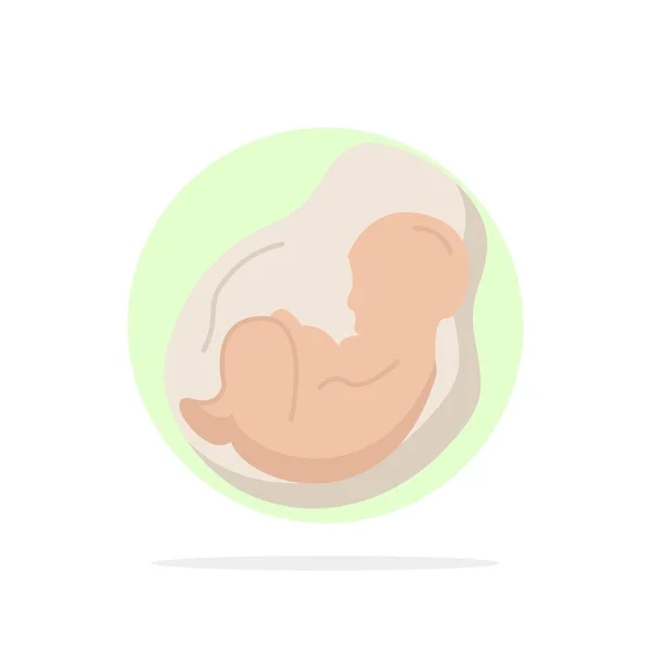 Bambino, gravidanza, incinta, ostetricia, feto Flat Color Icon Vec — Vettoriale Stock