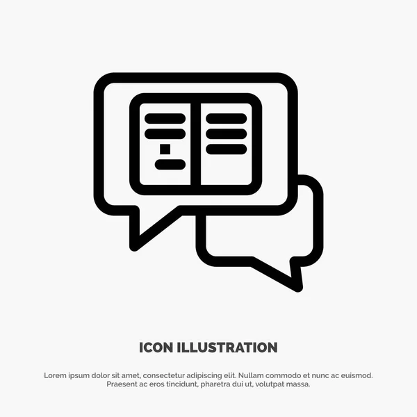 Chat, Mensajes, Popup, Sms Line Icon Vector — Vector de stock