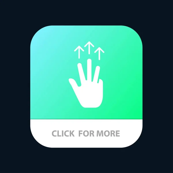 Gesztusok, kéz, mobil, három ujj, Touch Mobile App Button. A — Stock Vector
