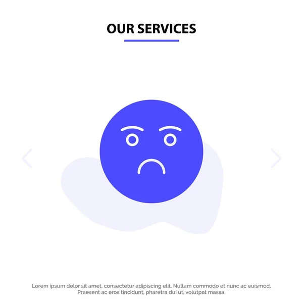 Our Services Emojis, Emotion, Feeling, Sad Solid Glyph Icon Web