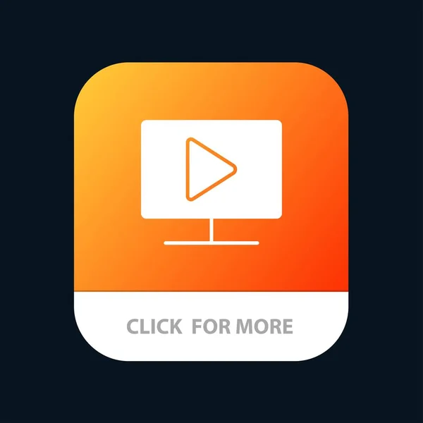 Monitor, Computer, Video, Play Mobile App-Taste. Androide und io — Stockvektor