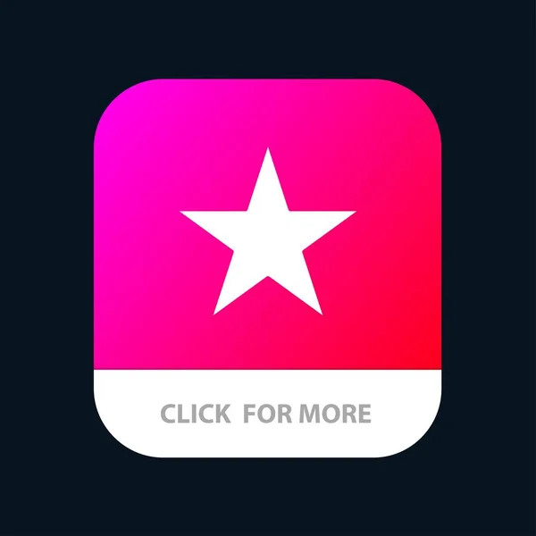 Marque-page, étoile, bouton d'application mobile médias. Android et IOS Glyph V — Image vectorielle