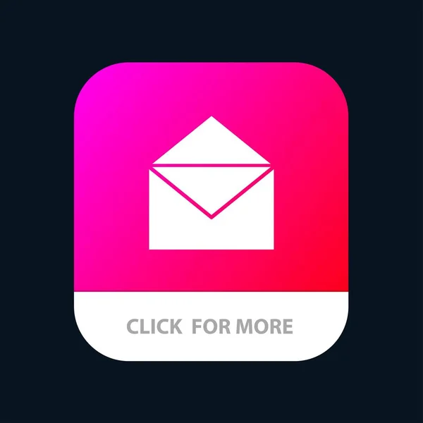 Email, Mail, Message, Bouton d'application mobile ouvert. Android et IOS Gl — Image vectorielle