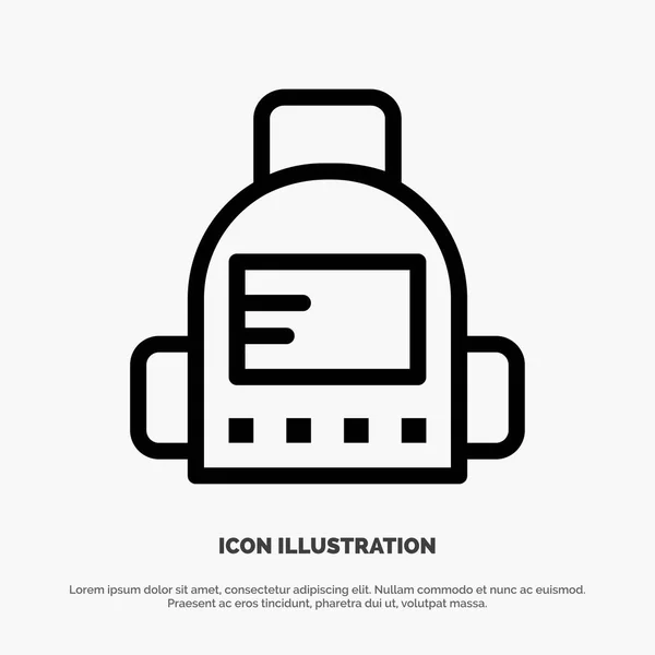 Tas, school, onderwijs lijn pictogram vector — Stockvector