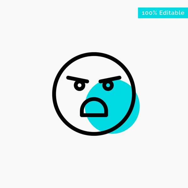 Emoji, Emozione, Debole, Sensazione di turchese evidenziare punto cerchio — Vettoriale Stock