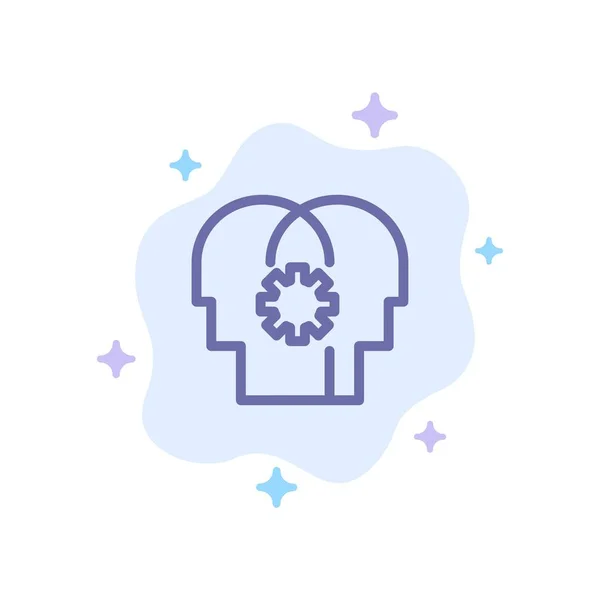 Cerebro, control, mente, configuración de iconos azules en la nube abstracta Backgr — Vector de stock