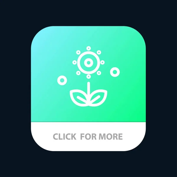 Flora, Blumen, Blumen, Natur, Frühling mobile App-Taste. Androide — Stockvektor