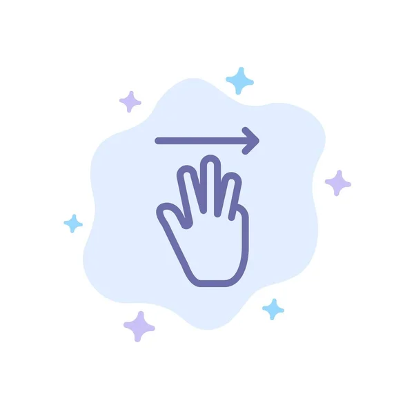 Hand, hand cursor, omhoog, rechts blauw pictogram op abstracte Cloud Backgro — Stockvector