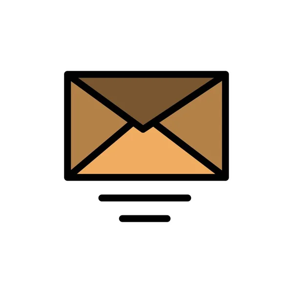 Mail, Email, Texte Icône de couleur plate. Modèle de bannière d'icône vectorielle — Image vectorielle