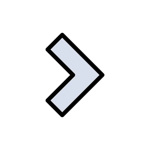 Flèche, à droite, Suivant Icône de couleur plate. Modèle de bannière d'icône vectorielle — Image vectorielle