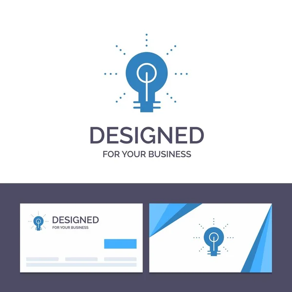 Carte de visite créative et modèle de logo Ampoule, Lueur, Idée, Insig — Image vectorielle