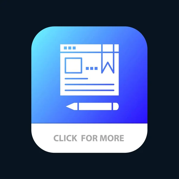 Browser, Text, Stift, Bildung mobile App-Icon-Design — Stockvektor