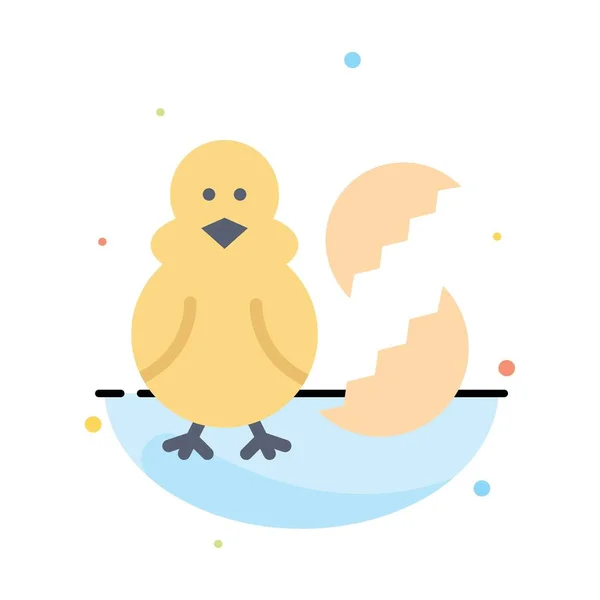 Ovos, Frango, Páscoa, Bebê, Happy Abstract Flat Color Icon Templ — Vetor de Stock