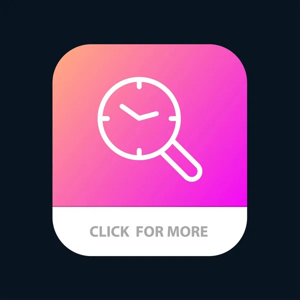 Recherche, Recherche, Montre, Horloge Bouton d'application mobile. Android et IO — Image vectorielle