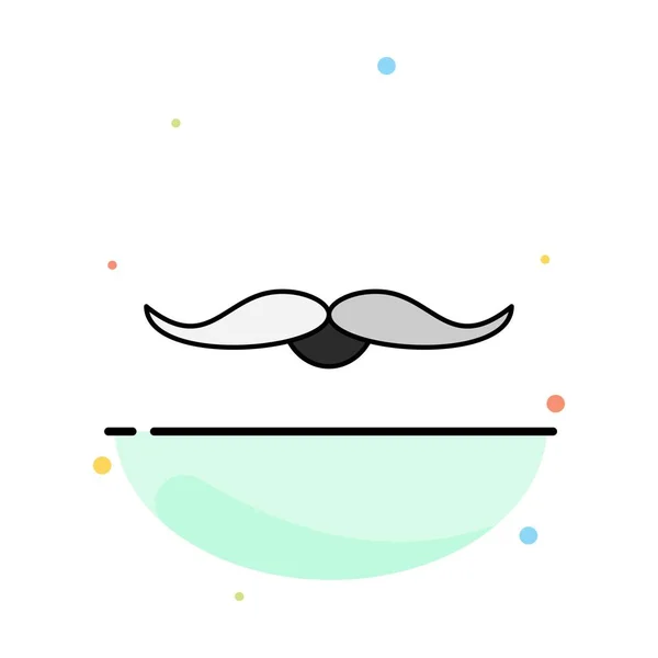 Mustasch, hipster, Movember, hane, män platt färg ikon vektor — Stock vektor