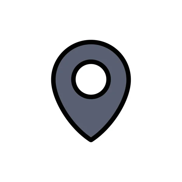 Lo0cation, Mapa, Pin Icono de color plano. Banner icono vectorial Templat — Vector de stock