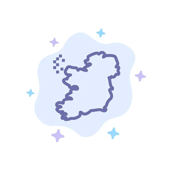 World, Map, Ireland Blue Icon on Abstract Cloud Background — Stock Vector