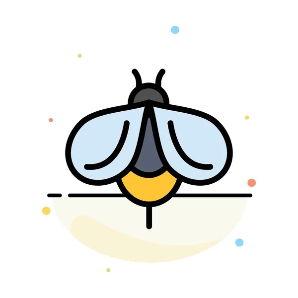 Bee, Fly, Honey, Bug Abstraat Color Icon Template — стоковый вектор