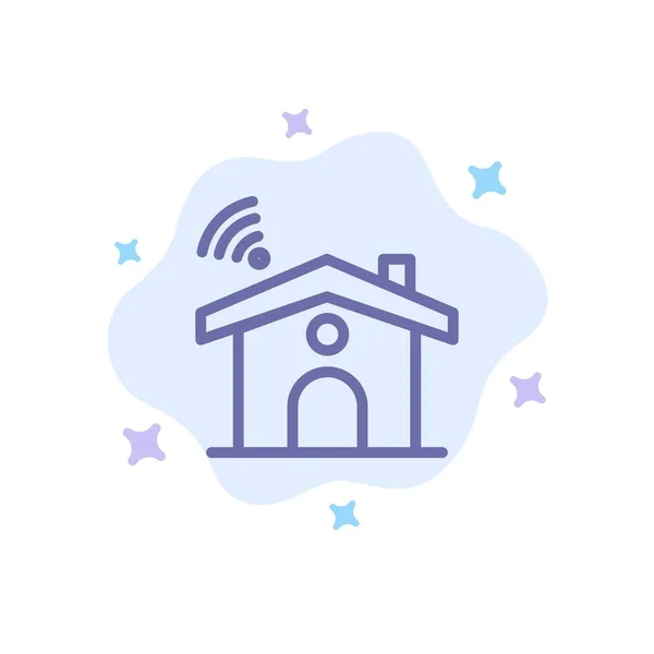 Wifi, Servizio, Segnale, Casa icona blu su astratto Cloud Backgro — Vettoriale Stock