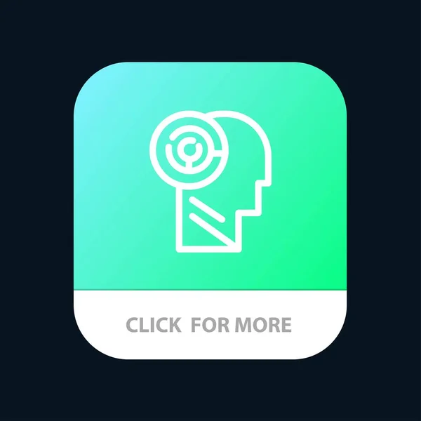 Head, Games, Mind, Target Mobile App Button. Android и IOS Lin — стоковый вектор