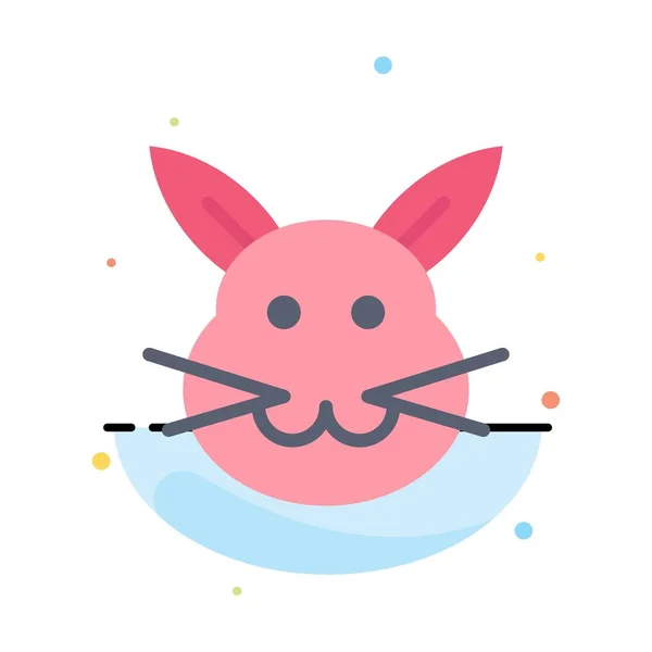 Bunny, Bunny, Húsvét, Rabbit Abstract Flat Color Icon Template — Stock Vector