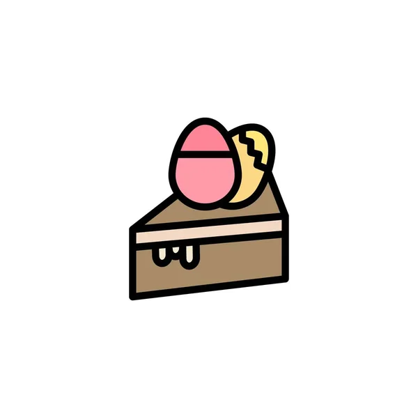Τούρτα, επιδόρπιο, Πάσχα, πρότυπο λογότυπο επιχειρήσεων αυγών. Επίπεδο χρώμα — Διανυσματικό Αρχείο