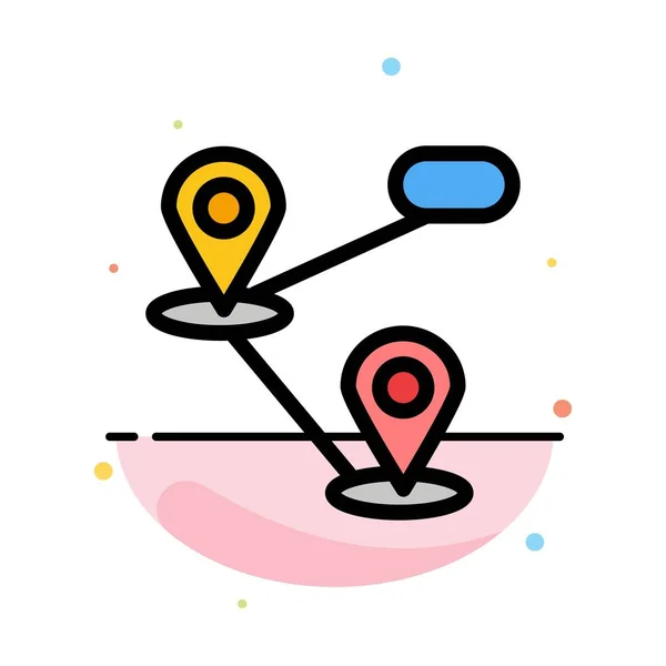 GPS, locatie, kaart abstracte platte kleur pictogram sjabloon — Stockvector
