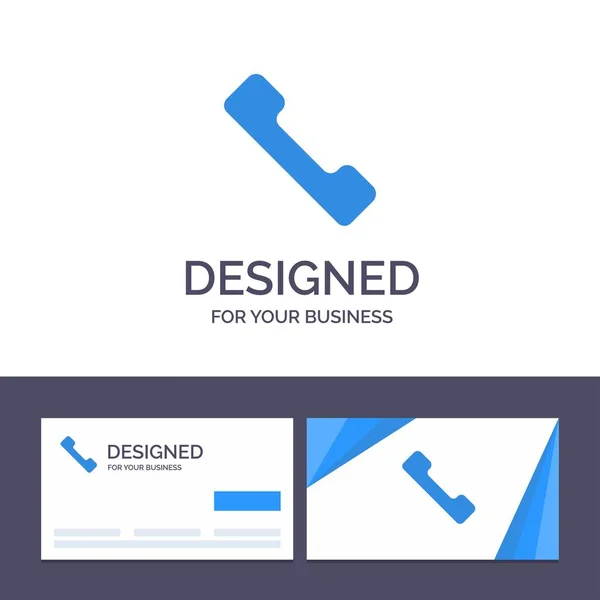 Kreative Visitenkarten- und Logo-Vorlage Telefon, Anruf, Handy — Stockvektor