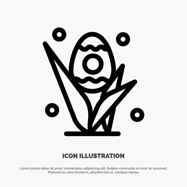 Egg, Grass, Holiday, Easter Line Icon Vector