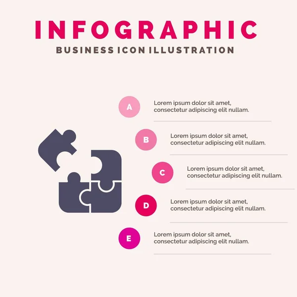 Business, Game, Logic, Puzzle, Square Solid Icon Infographics 5